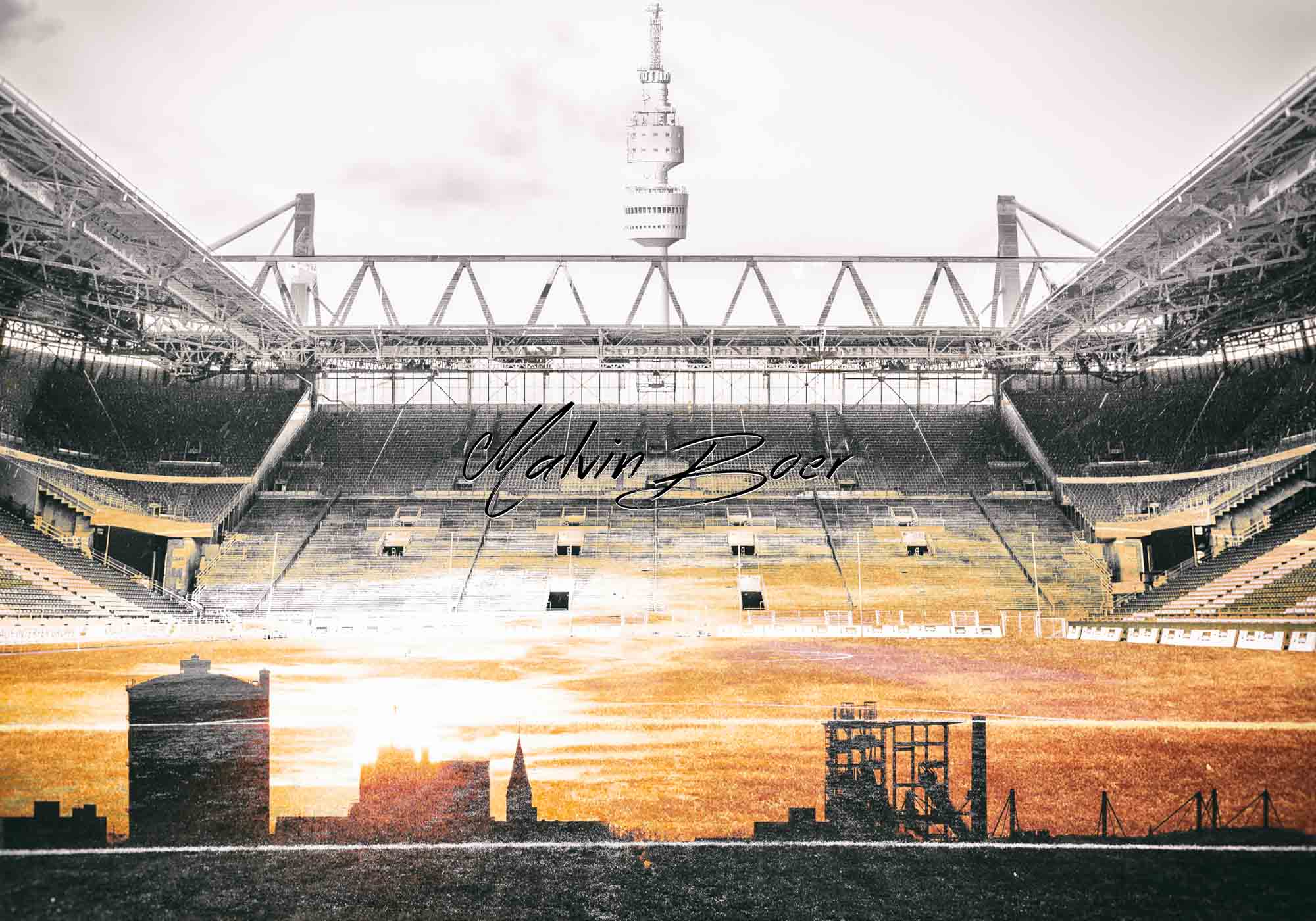 Moderne Fotokunst Dortmund Stadion 02 von Malvin Boer